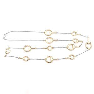 36″ Gold/Silver Horse Bit/Spurs, Equestrian Station Chain Necklace